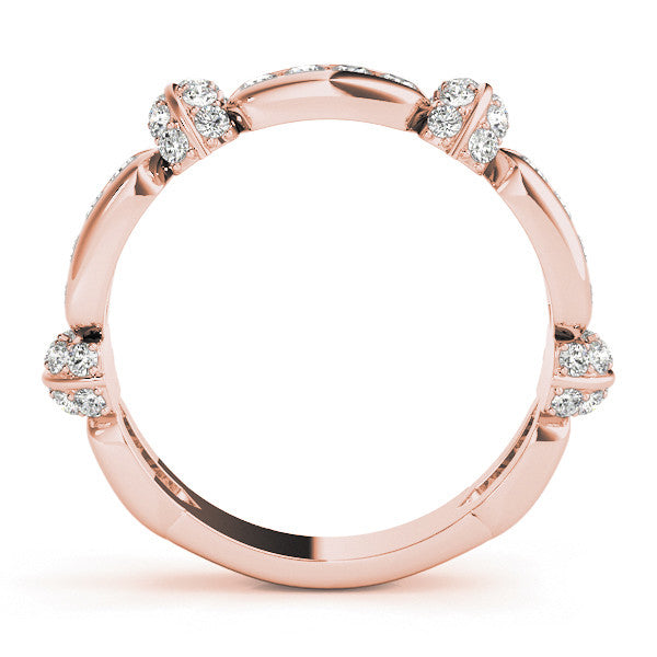 Rose gold Pavé Round Diamond Link Band with Bezel Setting 2