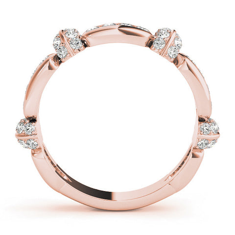 Rose gold Pavé Round Diamond Link Band with Bezel Setting 2