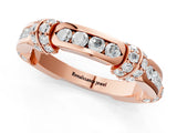 Rose gold Pavé Round Diamond Link Band with Bezel Setting_76