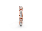 Rose gold Pavé Round Diamond Link Band with Bezel Setting_77
