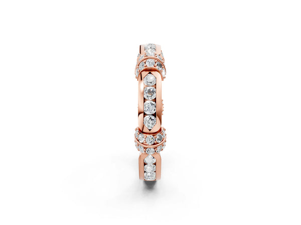 Rose gold Pavé Round Diamond Link Band with Bezel Setting