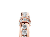Rose gold Pavé Round Diamond Link Band with Bezel Setting_80