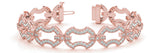 Rose gold Pavé Round Diamond Link Bracelet with Milgrain Prong Setting