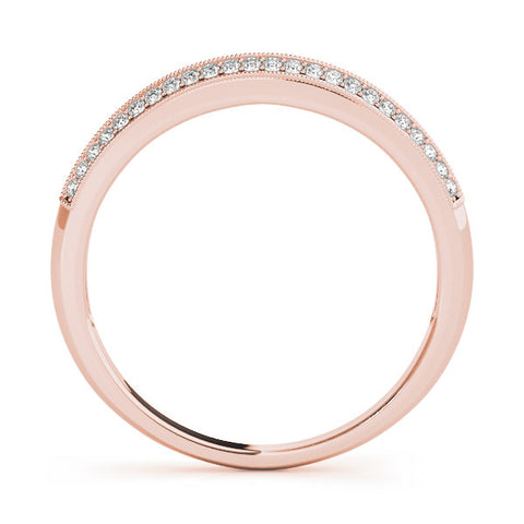 Rose gold Pavé Round Diamond Milgrain Eternity Band 1