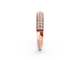 Rose gold Pavé Round Diamond Milgrain Eternity Band_23