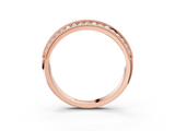 Rose gold Pavé Round Diamond Milgrain Eternity Band_24