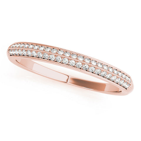 Rose gold Pavé Round Diamond Milgrain Eternity Band