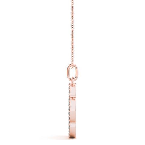 Rose gold Pavé Round Diamond Paw Pendant 1