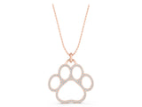 Rose gold Pavé Round Diamond Paw Pendant_10