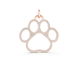 Rose gold Pavé Round Diamond Paw Pendant_9