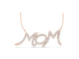 Rose gold Pavé Round Diamond Script Pendant with Prong Setting_27