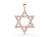 Rose gold Pavé Round Diamond Star Pendant with Four-Prong Setting_4