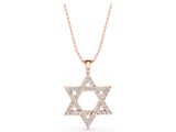 Rose gold Pavé Round Diamond Star Pendant with Four-Prong Setting_5