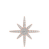 Rose gold Pavé Round Diamond Starburst Pendant with Four-Prong Setting 1