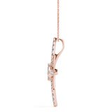 Rose gold Pavé Round Diamond Starburst Pendant with Four-Prong Setting 2