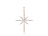 Rose gold Pavé Round Diamond Starburst Pendant with Prong Setting_31
