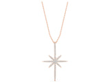 Rose gold Pavé Round Diamond Starburst Pendant with Prong Setting_32