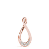 Rose gold Pavé Round Diamond Teardrop Pendant 1
