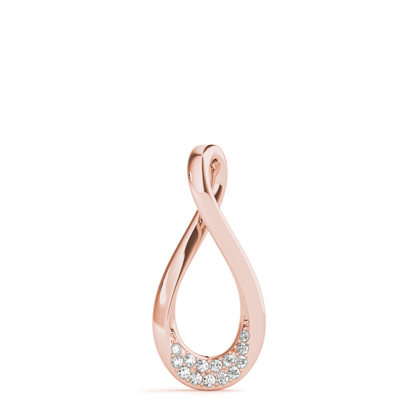 Rose gold Pavé Round Diamond Teardrop Pendant