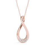 Rose gold Pavé Round Diamond Teardrop Pendant