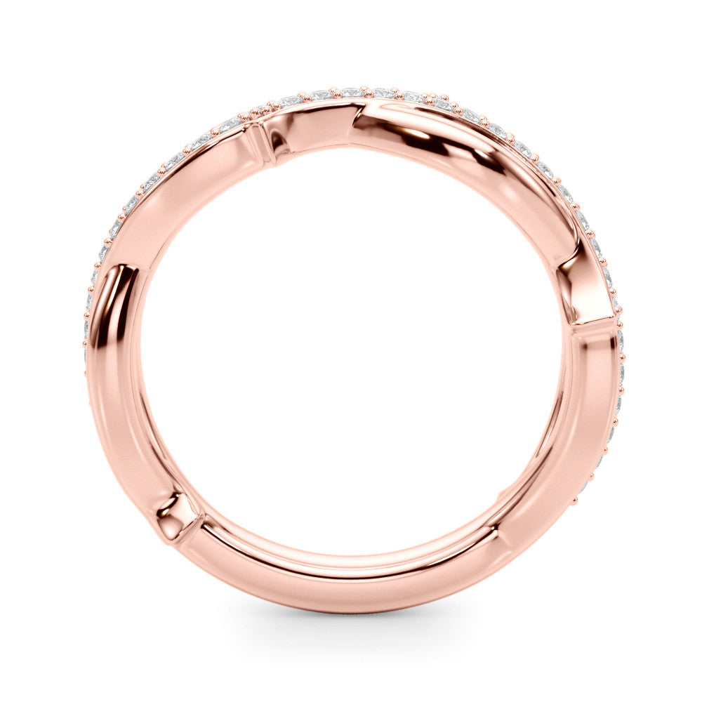 Rose gold Pavé Round Diamond Twist Band with Channel Setting 1