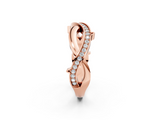 Rose gold Pavé Round Diamond Twist Band with Channel Setting_23