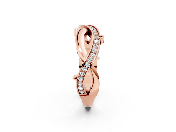 Rose gold Pavé Round Diamond Twist Band with Channel Setting