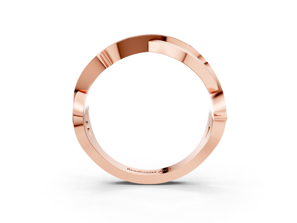 Rose gold Pavé Round Diamond Twist Band with Channel Setting