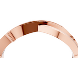 Rose gold Pavé Round Diamond Twist Band with Channel Setting_25