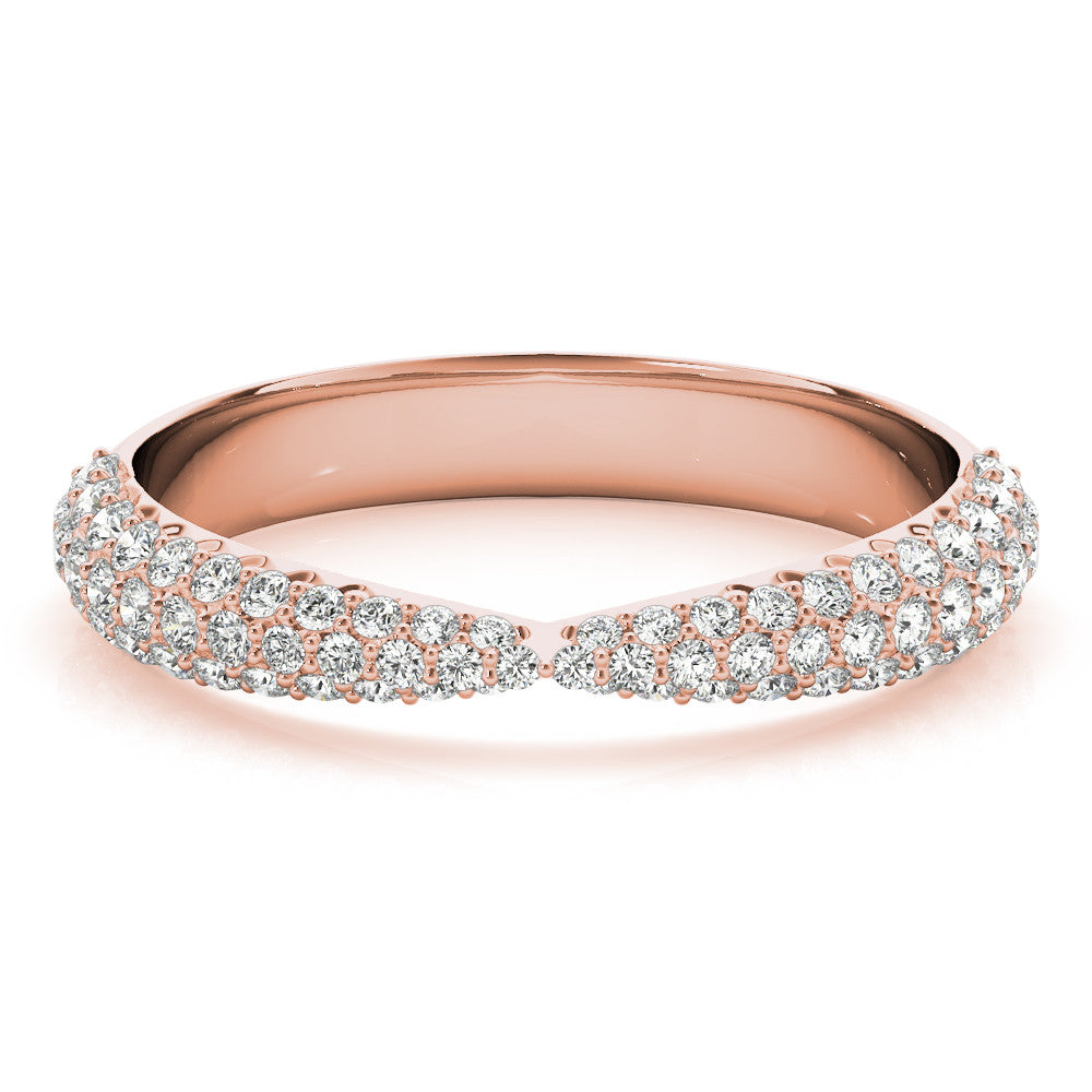 Rose gold Pavé Round Diamond Twist Band with Micro Prong Setting 1