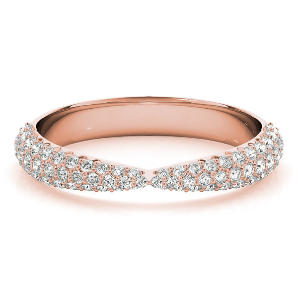 Rose gold Pavé Round Diamond Twist Band with Micro Prong Setting