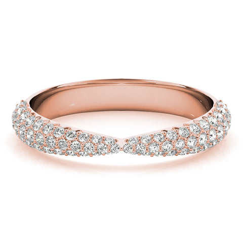 Rose gold Pavé Round Diamond Twist Band with Micro Prong Setting 1
