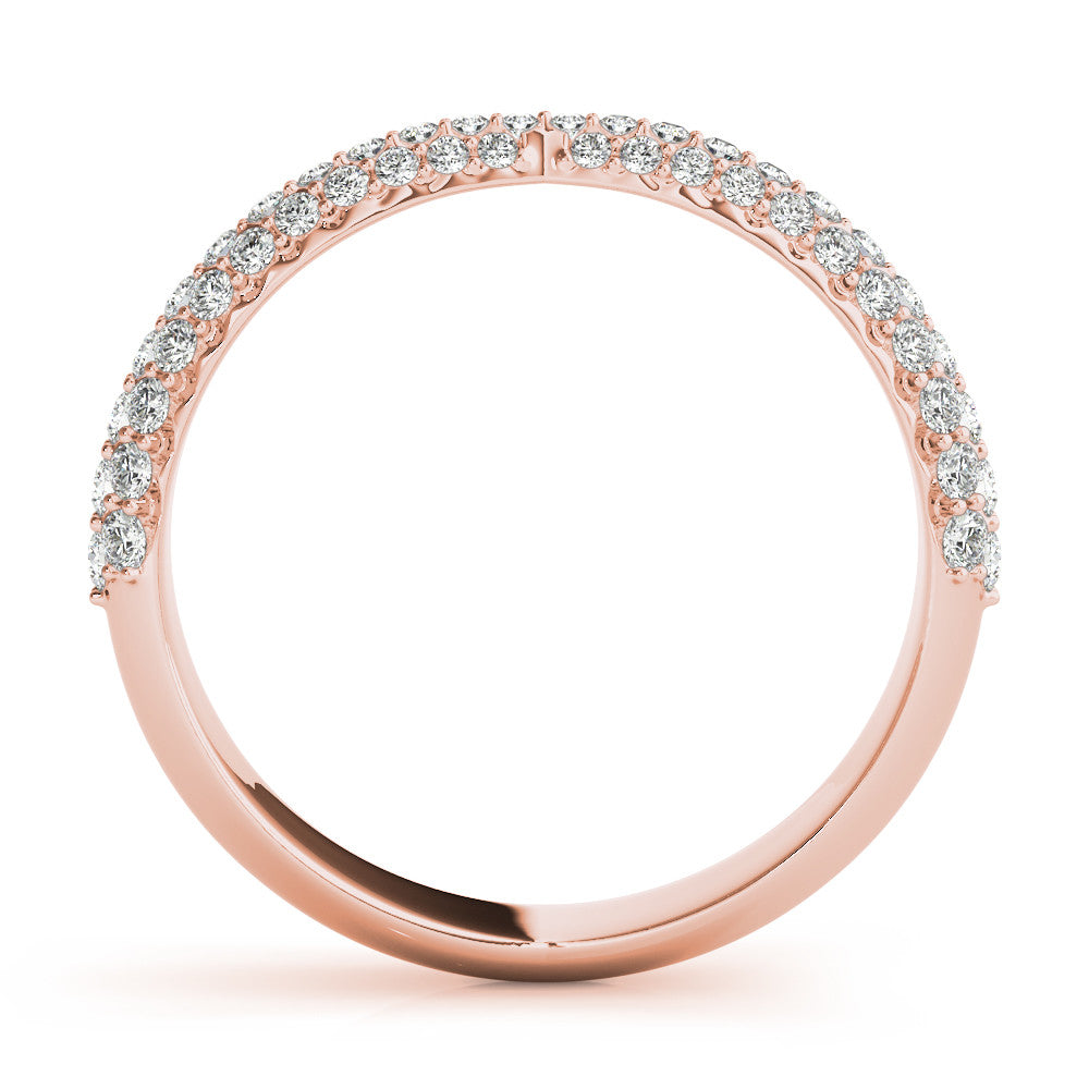 Rose gold Pavé Round Diamond Twist Band with Micro Prong Setting 2