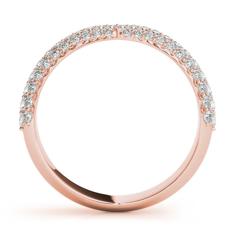Rose gold Pavé Round Diamond Twist Band with Micro Prong Setting 2