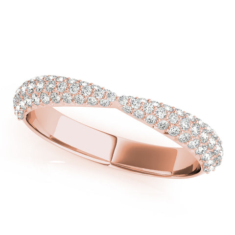 Rose gold Pavé Round Diamond Twist Band with Micro Prong Setting