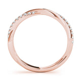 Rose gold Pavé Round Diamond Twist Band with Shared Prong Setting 1
