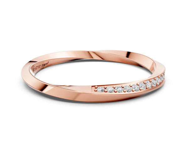 Rose gold Pavé Round Diamond Twist Band