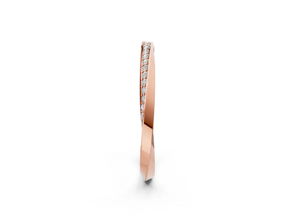 Rose gold Pavé Round Diamond Twist Band