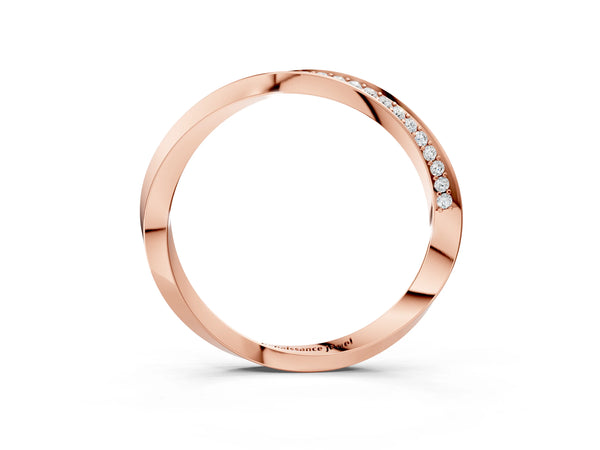 Rose gold Pavé Round Diamond Twist Band