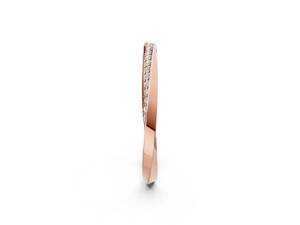 Rose gold Pavé Round Diamond Twist Band