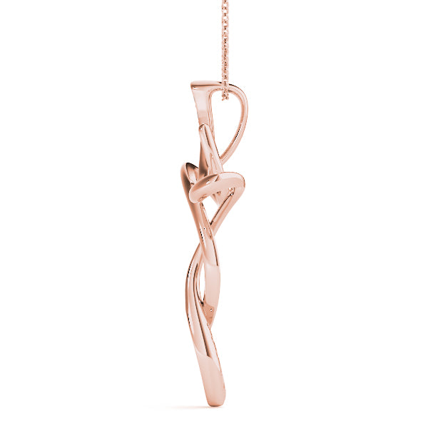 Rose gold Pavé Round Diamond Twist Cross Pendant 2
