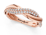Rose gold Pavé Round Diamond Twist Eternity Band with Prong Setting_39