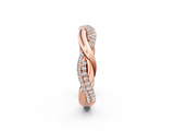 Rose gold Pavé Round Diamond Twist Eternity Band with Prong Setting_40
