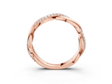 Rose gold Pavé Round Diamond Twist Eternity Band with Prong Setting_41