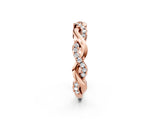 Rose gold Pavé Round Diamond Twist Eternity Band with Shared Prong Setting_50