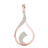 Rose gold Pavé Round Diamond Twist Pendant 1