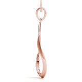 Rose gold Pavé Round Diamond Twist Pendant 2