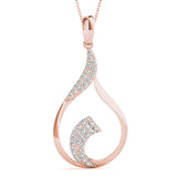 Rose gold Pavé Round Diamond Twist Pendant