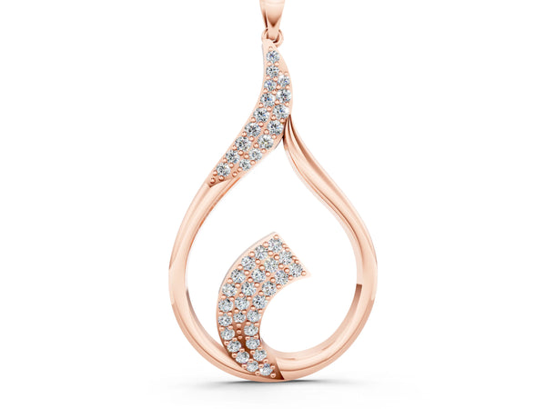 Rose gold Pavé Round Diamond Twist Pendant