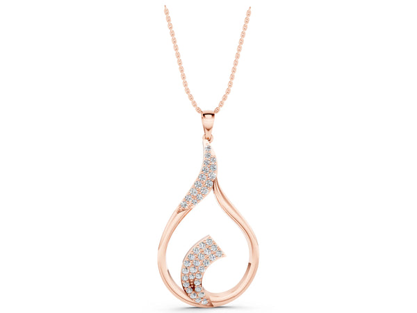 Rose gold Pavé Round Diamond Twist Pendant